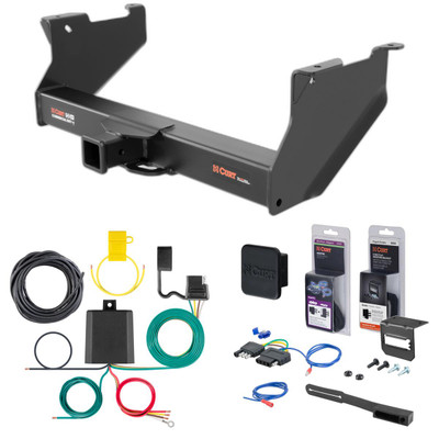 16 - 24 Ram 2500 6' bed, with or without factory receiver Curt 2-1/2" Class 5 Trailer Tow Hitch + 5-Flat Wiring Kit Tow Boat/Utility Trailer with Surge Brakes 15801