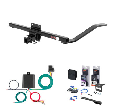 2003 - 2011 Saab 9-3 Convertible, single exhaust Curt 1-1/4" Class 1 Trailer Tow Hitch + 5-Flat Wiring Kit Tow Boat/Utility Trailer with Surge Brakes 11326