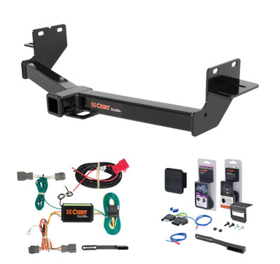 2013 - 2018 Hyundai Santa Fe Curt 2" Class 3 Trailer Tow Hitch + 5-Flat Wiring Kit Tow Boat/Utility Trailer with Surge Brakes 13153-3