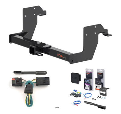 2007 - 2009 Dodge Sprinter 2500 Standard bumper Curt 2" Class 3 Trailer Tow Hitch + 5-Flat Wiring Kit Tow Boat/Utility Trailer with Surge Brakes 13388