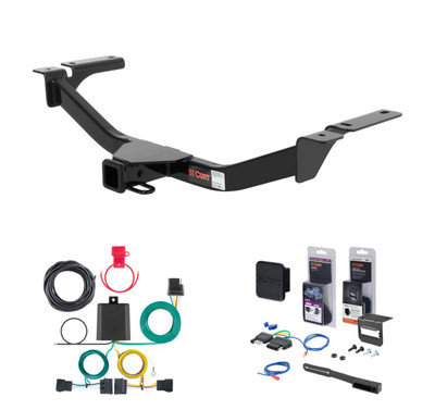 2007 - 2010 Lincoln MKX Fits beneath factory 1-1/4" receiver Curt 2" Class 3 Trailer Tow Hitch + 5-Flat Wiring Kit Tow Boat/Utility Trailer with Surge Brakes 13067