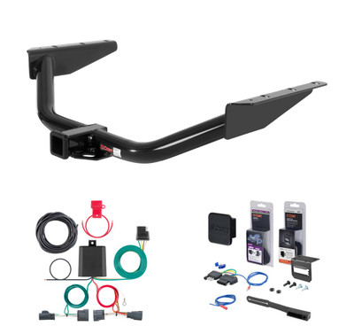 2007 - 2012 Dodge Nitro Curt 2" Class 3 Trailer Tow Hitch + 5-Flat Wiring Kit Tow Boat/Utility Trailer with Surge Brakes 13334