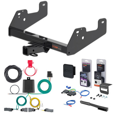 21 - 23 Ford F-150 w/o LED Tailights + Excluding factory receiver or Police Responder Curt 2" Class 3 Trailer Tow Hitch + 4-way Wiring Kit 13475