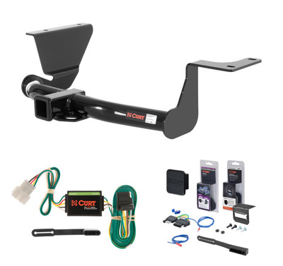 2007 - 2011 Honda CR-V Curt 2" Class 3 Trailer Tow Hitch + 5-Flat Wiring Kit Tow Boat/Utility Trailer with Surge Brakes 13555