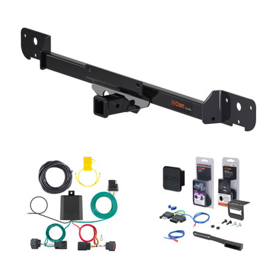 2022 - 2026 RAM ProMaster 2500 Excluding remote proximity keyless entry Curt 2" Class 3 Trailer Tow Hitch + 5-Flat Wiring Kit Tow Boat/Utility Trailer with Surge Brakes 13295