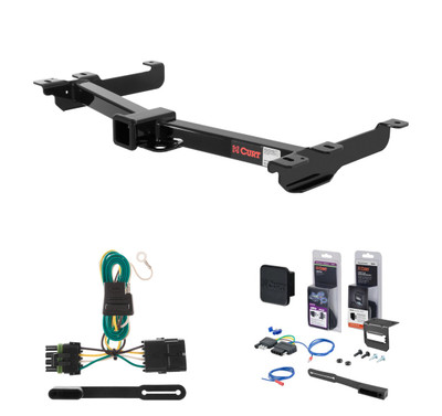 1988 - 1999 Chevrolet C1500 With roll pan bumper Curt 2" Class 3 Trailer Tow Hitch + 5-Flat Wiring Kit Tow Boat/Utility Trailer with Surge Brakes 13942