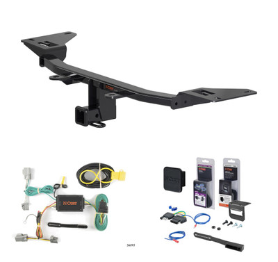2010 - 2019 Ford Taurus Sedan Curt 2" Class 3 Trailer Tow Hitch + 5-Flat Wiring Kit Tow Boat/Utility Trailer with Surge Brakes 13379