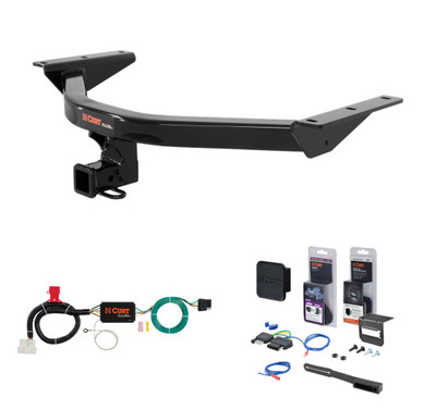2016 - 2022 Honda Pilot Curt 2" Class 3 Trailer Tow Hitch + 5-Flat Wiring Kit Tow Boat/Utility Trailer with Surge Brakes 13146