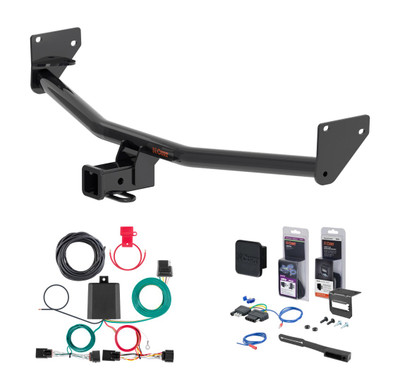 2024 - 2026 Hyundai Kona Excluding N Line or electric Curt 2" Class 3 Trailer Tow Hitch + 5-Flat Wiring Kit Tow Boat/Utility Trailer with Surge Brakes 13606