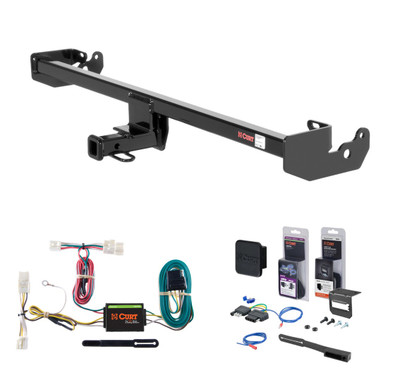 2011 - 2014 Scion xD Curt 1-1/4" Class 1 Trailer Tow Hitch + 5-Flat Wiring Kit Tow Boat/Utility Trailer with Surge Brakes 11134