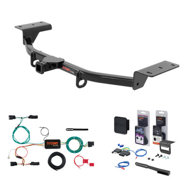 2015 - 2018 Ford Focus Hatchback, ST Curt 1-1/4" Class 1 Trailer Tow Hitch + 5-Flat Wiring Kit Tow Boat/Utility Trailer with Surge Brakes 11431