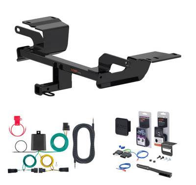 2018 - 2020 Buick Regal TourX Curt 1-1/4" Class 2 Trailer Tow Hitch + 5-Flat Wiring Kit Tow Boat/Utility Trailer with Surge Brakes 12173