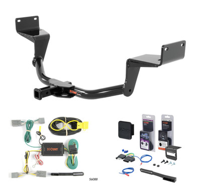 2015 - 2023 Ford Mustang Coupe, excluding Mach-1, Shelby, active exhaust, or quad exhaust tips Curt 1-1/4" Class 1 Trailer Tow Hitch + 5-Flat Wiring Kit Tow Boat/Utility Trailer with Surge Brakes 11405
