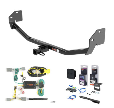 2011 - 2014 Ford Mustang Coupe, excluding California Special Curt 1-1/4" Class 1 Trailer Tow Hitch + 5-Flat Wiring Kit Tow Boat/Utility Trailer with Surge Brakes 11210