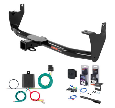 2019 - 2021 FIAT 500X Excluding Trekking Curt 2" Class 3 Trailer Tow Hitch + 5-Flat Wiring Kit Tow Boat/Utility Trailer with Surge Brakes 13271