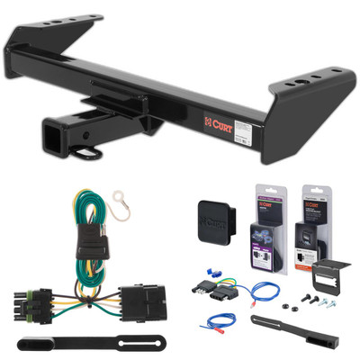 88 - 00 Chevrolet K3500 Cab & chassis Curt 2" Class 4 Trailer Tow Hitch + 5-Flat Wiring Kit Tow Boat/Utility Trailer with Surge Brakes 14082