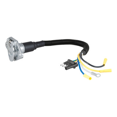 CURT Electrical Adapter (4-Way Flat Vehicle to 6-Way Round Trailer) Trailer Wiring Adapter Connector