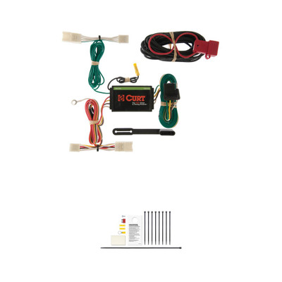 CURT Custom Wiring, 4-Way Flat, Select Toyota Highlander, Hyundai Azera Sedan V6 Trailer Connector Kit