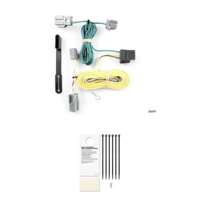 CURT Custom Wiring, 4-Way Flat Output, Select Buick Lucerne, Ford Fiesta Sedan Trailer Connector Kit