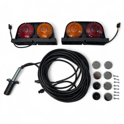 Heavy Duty AG LED Light Kit – 2 Plug-In Modules with Turn, Brake, Tail & Flasher Lights, 35' Cord, 7-Pin Plug Includes Magnets