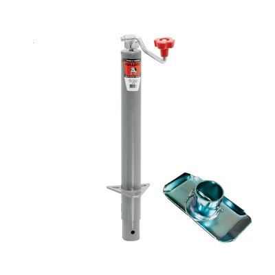 Bulldog 2,000 lbs. Round A-Frame Trailer Jack Topwind 15" Lift w/ 2-3/32" Tall Footplate
