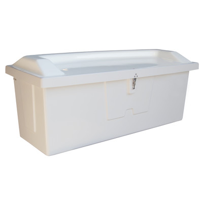 Taylor Made Stow N Go Top Seat Fiberglass Dock Box, Large (29"H X 72"W X 29"D), White #83555