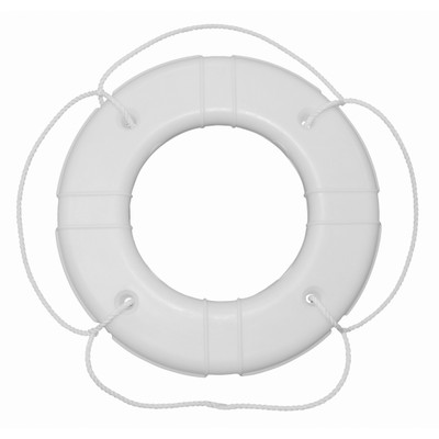 Taylor Made Polyethylene Shell Life Ring with Black Grab Lines, White (24") #567