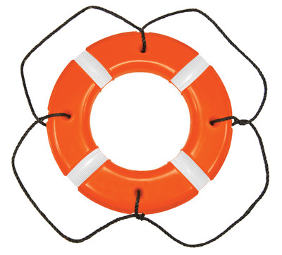Taylor Made Polyethylene Shell Life Ring with Black Grab Lines SOLAS Approved, Orange (30") #571