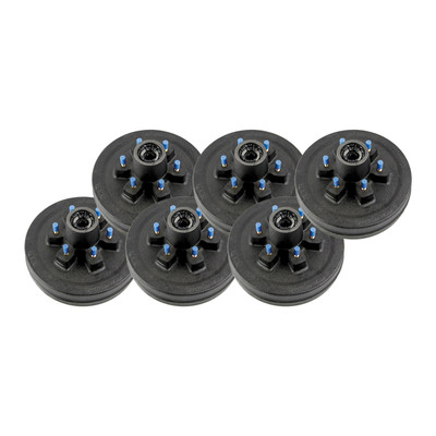 Lippert (6-Pack) 4400 lbs 10" RV Brake Drum Hub Assembly for 4,400- Axle - 6 on 5.5", 1/2" Stud - Heavy-Duty Trailer Component