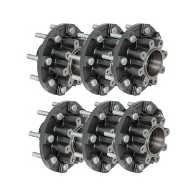 Lippert (6-Pack) 16K lbs Threaded Trailer Idler Hub - 16,000- 8 on 275 mm, 17-1/2" Wheels, M22 Studs - Heavy-Duty Trailer Component LIPKITG8D93