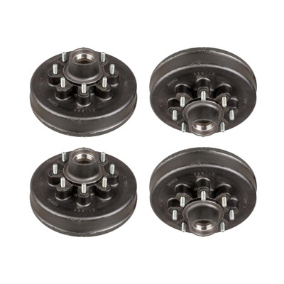 Lippert (4-Pack) 7K lbs 12" Brake Drum Hub Assembly for 7,000- Axle - 8 on 6.5",1/2" Stud - Heavy-Duty Trailer Component LIPKITH90GG
