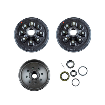 Lippert (2-Pack) 7K lbs 12" Brake Drum Hub for 7,000- Axle - 8 on 6.5", 9/16" Stud (with Bearing Cone) - Heavy-Duty Trailer Component LIPKIT77A43