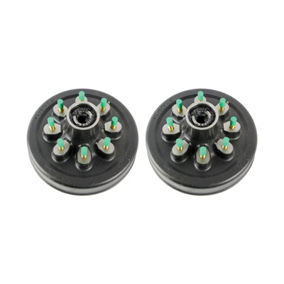 Lippert (2-Pack) 8K lbs Brake Drum Hub for 8,000- Axle 8 on 6.5", 9/16" Stud (with Bearing Cups) - Heavy-Duty Trailer Component LIPKIT75AAI