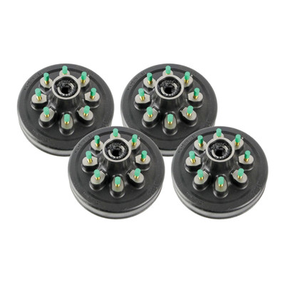 Lippert (4-Pack) 8K lbs Brake Drum Hub for 8,000- Axle - 8 on 6.5", 9/16" Stud (with Bearing Cups) - Heavy-Duty Trailer Component