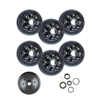 Lippert (6-Pack) 7K lbs 12" Brake Drum Hub for 7,000- Axle - 8 on 6.5", 9/16" Stud (with Bearing Cone) - Heavy-Duty Trailer Component LIPKIT5I72I