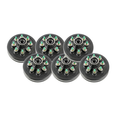 Lippert (6-Pack) 8K lbs Brake Drum Hub for 8,000- Axle 8 on 6.5", 9/16" Stud (with Bearing Cups) - Heavy-Duty Trailer Component LIPKITCDG3H