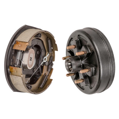 Lippert 4,400-lb 10" Brake Hub, 6 on 5.5", 1/2" Stud & 10" x 2-1/4" Forward Self-Adjusting Brakes, Driver Side, 4-Bolt LIPKITJ3414