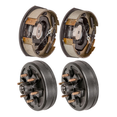 Lippert 10" Brake Kit - 2 Hubs 6 on 5.5", 1/2" Stud for 4,400 lbs Axles, Plus Left & Right Forward Self-Adjusting Brakes 4.4K, 4-Bolt LIPKITFH40E