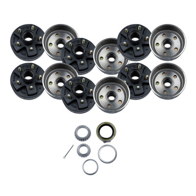 Lippert (6-Pack) 2200 lbs 7" Brake Hub, 5 on 4.5"; 1/2" Stud - 2,200 (with Bearing Cone Kit) - Heavy-Duty Trailer Component LIPKITF0616