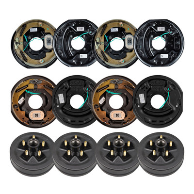 Lippert 10" 3,500 lb Electric Trailer Brake Kit  4 Trailer Brake Hubs (5 on 4.5", 1/2" Stud) with 2 Left & 2 Right Electric Brakes (10" x 2.25") LIPKITB9DI9