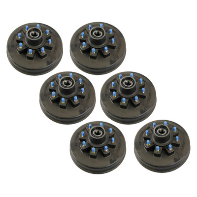 Lippert (6-Pack) 8K lbs Brake Drum Hub Assembly for 8,000- Axle 8 on 6.5", 5/8" Stud - Heavy-Duty Trailer Component LIPKITFIBG4