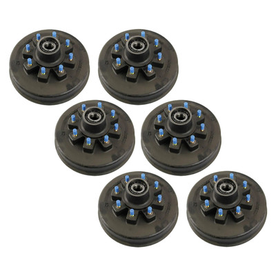 Lippert (6-Pack) 12000 lbs Brake Drum Hub Assembly for 12,000- Axle 8 on 6.5", 5/8" Stud - Heavy-Duty Trailer Component LIPKIT1I6D1