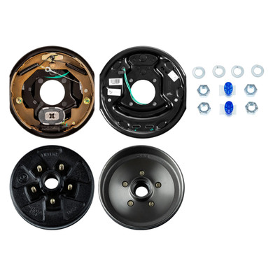 Lippert 10" 3,500 lb RV Brake Kit  1 Brake Drum Hub (5 on 4.5", 1/2" Stud with Bearing Cone) & 1 Left Forward Self-Adjusting Brake Assembly (10" x 2.25") LIPKITI708H
