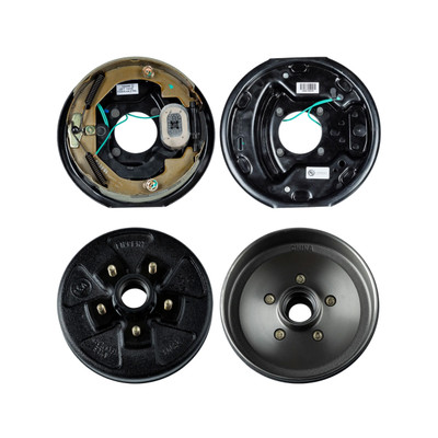 Lippert 10" 3,500 lb Electric Trailer Brake Kit – 1 Brake Drum Hub (5 on 4.5", 1/2" Stud with Bearing Cone) & 1 Left Electric Brake (10" x 2.25")