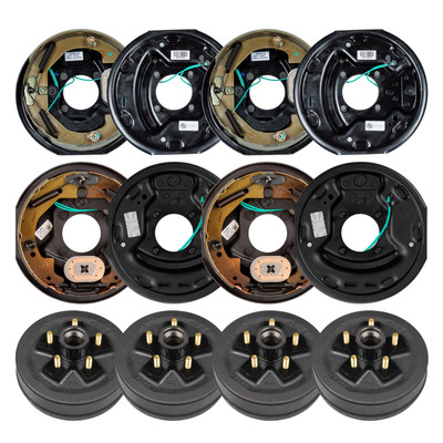 Lippert 10" 3,500 lb Trailer Brake Kit  4 Hubs (5 on 4.5", 1/2" Stud) with 2 Left & 2 Right Electric Trailer Brake Assemblies (10" x 2.25") LIPKITC0CI9