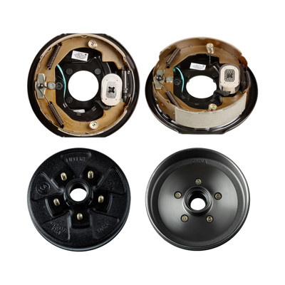 Lippert 3,500 lb Electric Brake Kit – 1 Brake Drum Hub (10" 5 on 4.5", 1/2" Stud with Bearing Cone) with 1 Left Electric Brake Assembly (10" x 2.25")