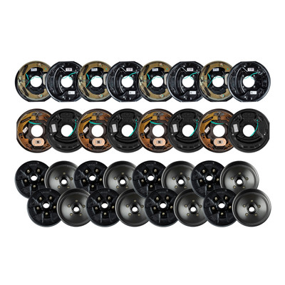 Lippert 3,500 lb Trailer Brake Kit  4 Left & 4 Right Electric Brake Assemblies (10" x 2.25") & 8 Brake Drum Hubs (5 on 4.5", 1/2" Stud with Bearing Cone) LIPKIT8E6F0