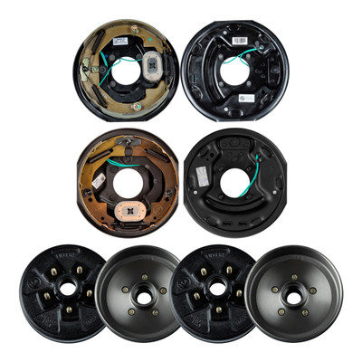 Lippert 3,500 lb RV Brake Kit  2 Brake Drum Hubs (5 on 4.5", 1/2" Stud with Bearing Cone) with 1 Left & 1 Right Electric Trailer Brake Assembly (10" x 2.25") LIPKIT3DE9G