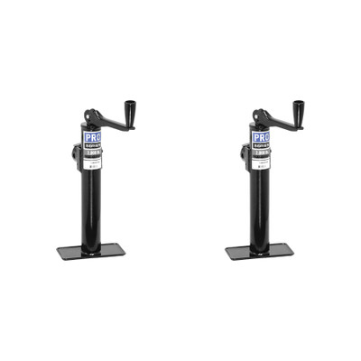 Reese (2-Pack) Round Trailer Jack, Side Mount, 2,000 lbs. Lift Capacity, Topwind, Weld-On, Includes Male Mounting Point, 10 Inch Travel