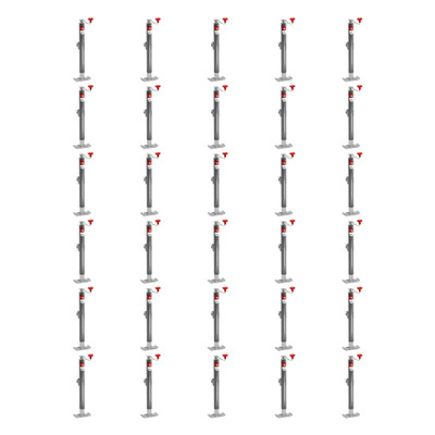 BULLDOG (30-Pack) Round Trailer Jack, Side Mount, 2,000 lbs. Lift Capacity, Topwind, Weld-On, Inc. Footplate and Male Mating Mount, 15 Inch Travel